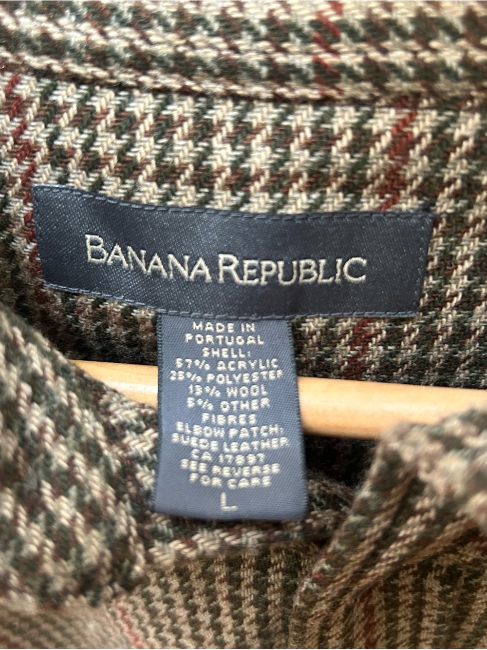 Vintage Banana Republic Brown Button-Down Shirt with suede leather patches - Picture 2 of 9